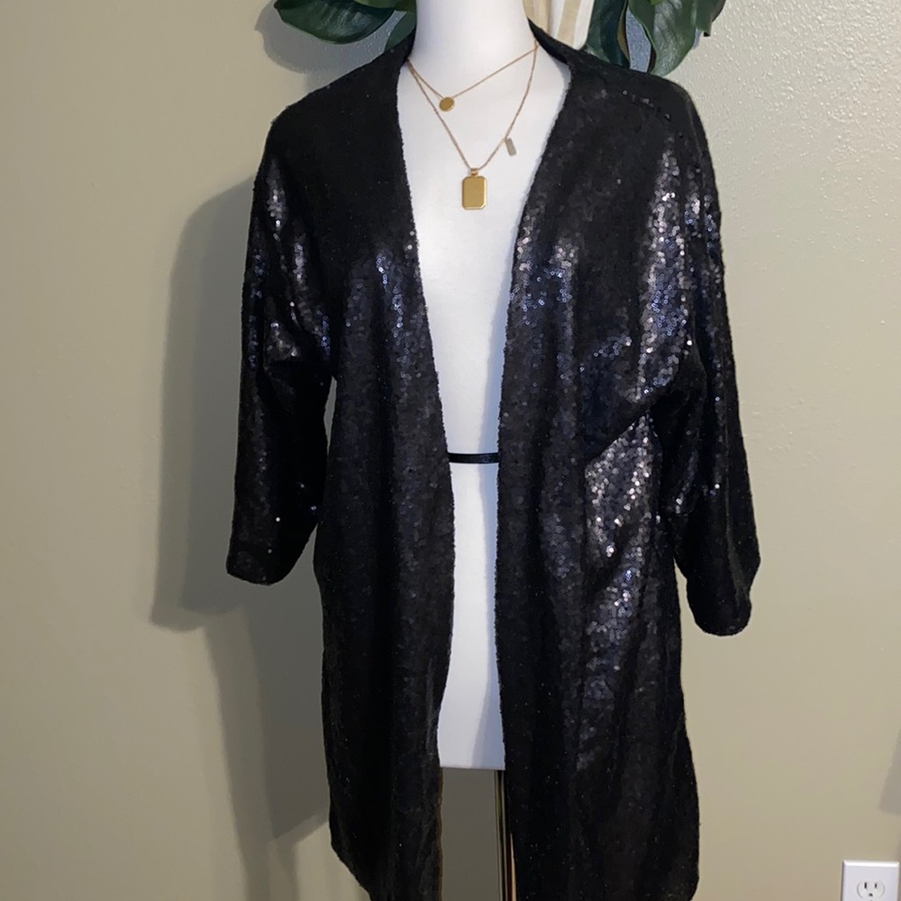 The Limited Sequin Kimono Black Size S